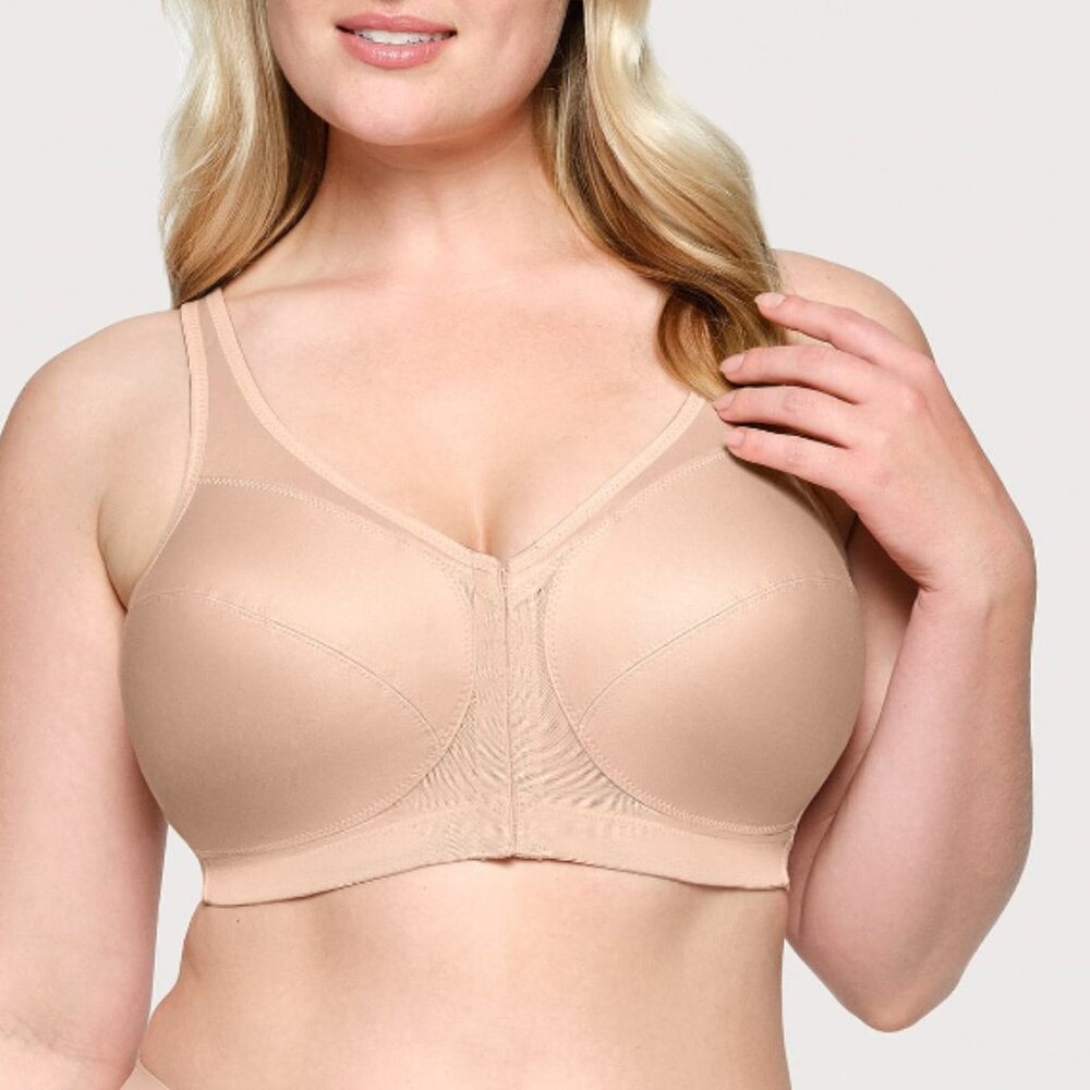 NEW Glamorise MagicLift Front Closure Posture Back Bra Cafe 50B